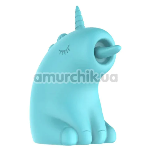 Симулятор орального секса для женщин с вибрацией Univibe Sexy Unicorn, голубой
