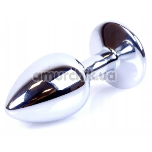Анальная пробка с ярко-розовым кристаллом Exclusivity Jewellery Silver Plug, серебряная