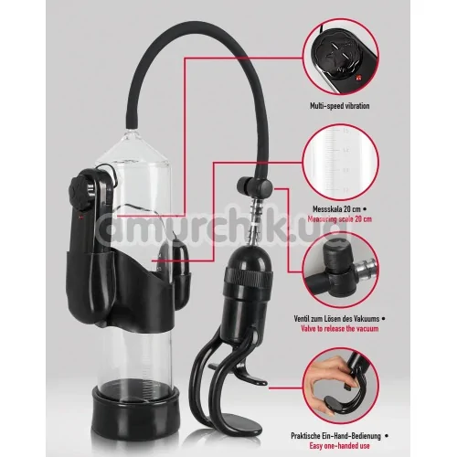 Вакуумная помпа с вибрацией Mister Boner Vibrating Power Pump, чёрная