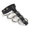 Эрекционное кольцо Liebe Seele Vegan Fetish Faux Leather Cock Ring With 4 Rings, черное - Фото №1