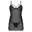 Комплект Passion Free Your Senses Eco Drosera Chemise, черный: пеньюар + трусики-стринги - Фото №3