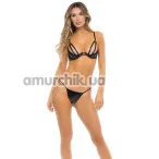 Комплект Vinyl Vibes 2-Piece Bra Set, черный: бюстгальтер + трусики-стринги - Фото №1