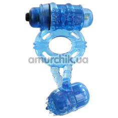Віброкільце для члена Alive Double Ding Ring, блакитне - Фото №1