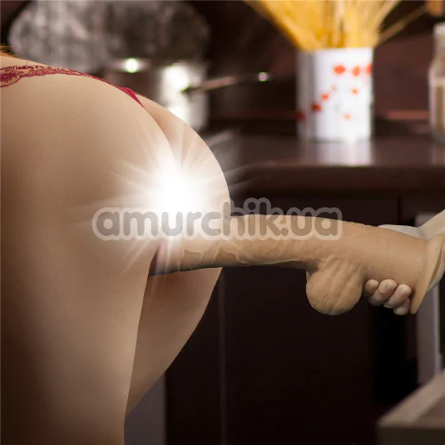 Фаллоимитатор Dual-Layered Silicone Handle Nature Cock LV411034, телесный