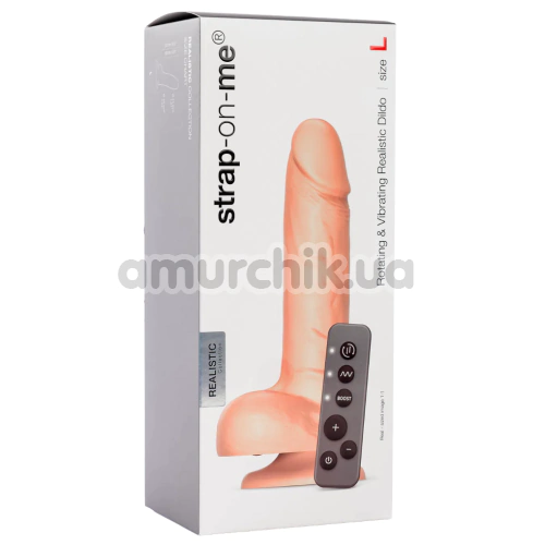 Вибратор с ротацией Strap-On-Me Rotating & Vibrating Realistic Dildo L, телесный