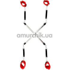 Фиксаторы для рук и ног Art of Sex Bondage Set Arms And Legs Prison, красно-черные - Фото №1