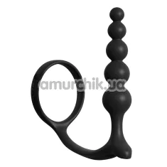 Анальная цепочка с эрекцонным кольцом Anal Fantasy Collection Ass-Gasm Cockring Anal Beads, черная - Фото №1