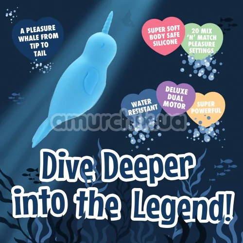 Клиторальный вибратор Unihorn Of The Sea Neigh Mo, голубой