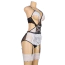Костюм горничной Star Night Sexy Maid Lace Set, черно-белый: боди + фартух + подвязки - Фото №5
