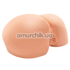 Искусственная вагина и анус с вибрацией Bangers Big Bubble Butt Bitch, телесная - Фото №1