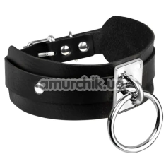 Ошейник Kinky Diva Collar Me! O-Ring Collar, черно-серебряный - Фото №1
