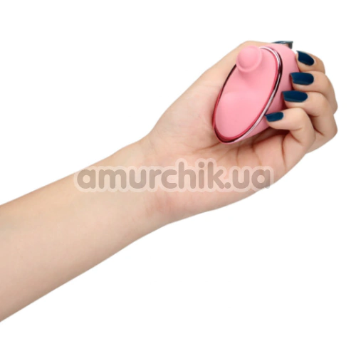 Клиторальный вибратор с пульсацией Loveline Tapping Heart Vibrator, розовый