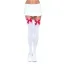 Чулки с розовым бантиком Nylon Thigh Highs With Bow, белые