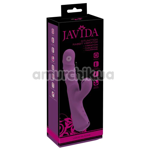 Вібратор з поштовхами та пульсацією Javida 3 Function Rabbit Vibrator, фіолетовий