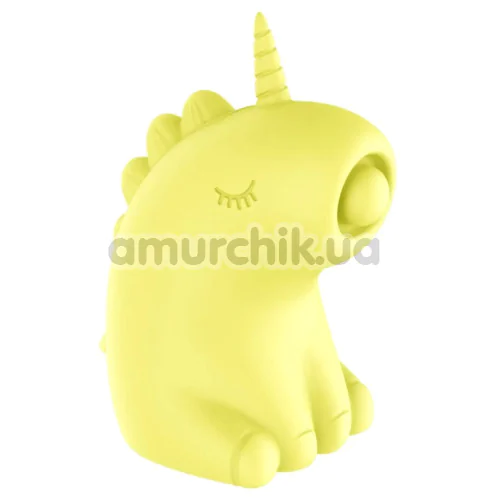 Кліторальний вібратор з пульсацією Univibe Sexy Unicorn, жовтий