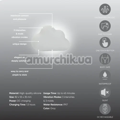 Кліторальний вібратор Sweet Em Velvet Lure Cloud, білий