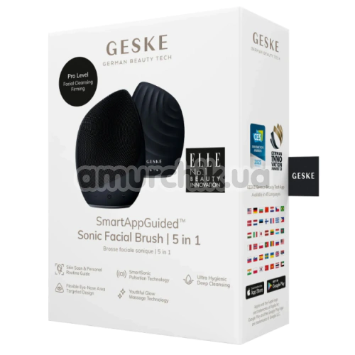 Ультразвуковая щетка для лица Geske Sonic Facial Brush 5 in 1, черная