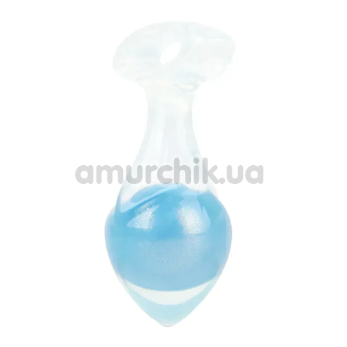Анальная пробка Univibe Glow-In-Dark Smooth S, голубая