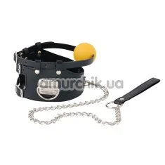 Кляп с ошейником и поводком Пикантные Штучки, черный - Фото №1