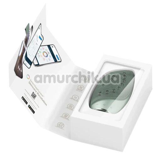Щетка для лица Geske Sonic Thermo Facial Brush & Face-Lifter 8 in 1, зеленая