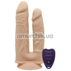 Подвійний вібратор Silexd Premium Silicone Dildo Model 1 Size 8-7 LRS, тілесний - Фото №1
