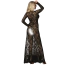Пеньюар Star Night Sexy Lace Long Sleeves Night Robe, черный - Фото №3