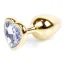 Анальная пробка с прозрачным кристаллом Exclusivity Jewellery Gold Heart Plug, золотая - Фото №1