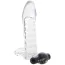 Насадка на пенис с вибрацией Size Up Vibrating 2 Inch Penis Extender With Ball Loop, прозрачная - Фото №2