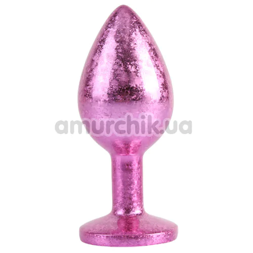 Анальная пробка с розовым кристаллом Matrix Mont Nebula Pink Gem Metal Plug M, розовая