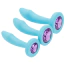 Набор анальных пробок с фиолетовым кристаллом Diamond Anal Trainer Kit, голубой - Фото №1