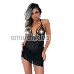Комплект Daring Intimates Strappy Lace Babydoll With G-String, черный: пеньюар + трусики-стринги - Фото №1