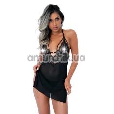 Комплект Daring Intimates Strappy Lace Babydoll With G-String, черный: пеньюар + трусики-стринги - Фото №1