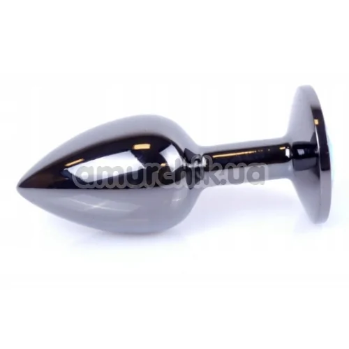 Анальна пробка із рожевим кристалом Exclusivity Jewellery Dark Silver Plug, срібна