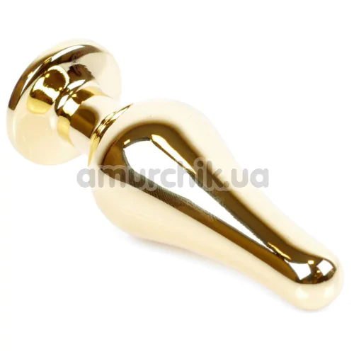 Анальна пробка з фіолетовим кристалом Exclusivity Jewellery Gold Plug Long, золота
