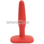 Анальна пробка Non-Skid Butt Plug Slim Small, червона - Фото №1