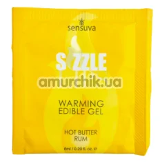Оральний гель з зігріваючим ефектом Sensuva Sizzle Lips Butter Rum - вершковий ром, 6 мл - Фото №1