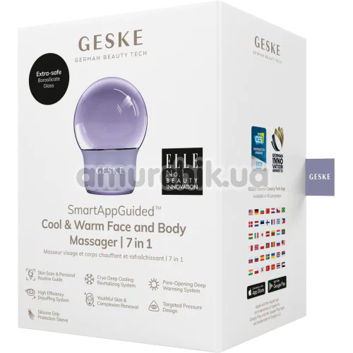 Масажер для обличчя та тіла Geske Cool & Warm Face and Body Massager 7 in 1, бузковий
