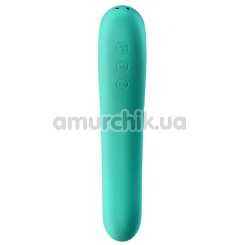 Симулятор орального секса для женщин с вибрацией Satisfyer Dual Kiss, зеленый