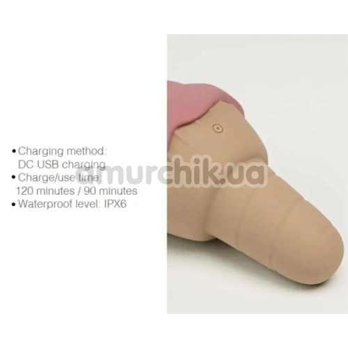 Симулятор орального секса для женщин с вибрацией Sweet Em Velvet Lure Ice Cream, коричневый