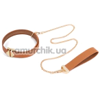 Ошейник с поводком Lockink Tied Collar With Leash Set, коричневый - Фото №1
