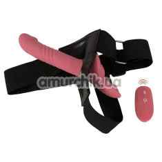 Страпон з вібрацією та поштовхами Your Strap-On Collection Set Harness RC Thrusting Vibrator, рожевий - Фото №1