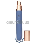 Вібратор з ємністю для лубриканта Loveline Travel Vibrator With Lube Compartment And Pump, синій - Фото №1