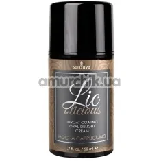 Крем для мінету Sensuva Lic-O-Licious Throat Coating Oral Delight Cream Mocca Cappuccino - мокачино, 50 мл - Фото №1