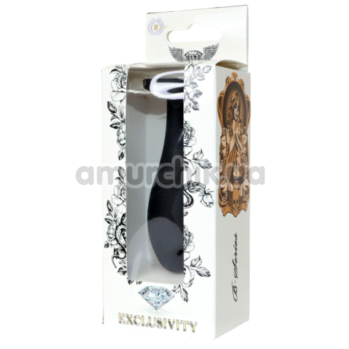 Анальна пробка з прозорим кристалом Exclusivity Jewellery Silicone Straight Plug M, чорна