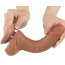 Фалоімітатор Sliding-Skin Dual Layer Dong 7.5 із зігнутим стовбуром, світло-коричневий - Фото №11