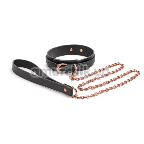 Ошейник с поводком Bondage Couture Collar & Leash, черный - Фото №1