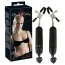 Зажимы для сосков с вибрацией Bad Kitty Vibrating Nipple Clamps с подвеской, черные - Фото №8