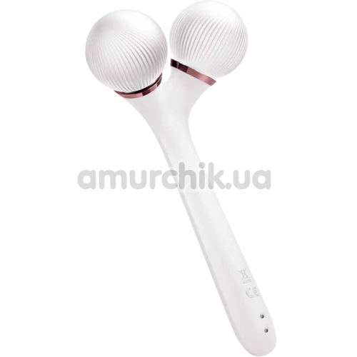 Ультразвуковий масажер Geske Sonic Facial & Body Roller 4 in 1, біло-золотий