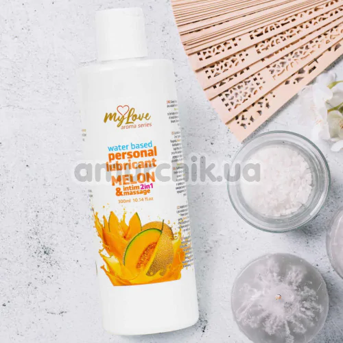 Масажний лубрикант MyLove Aroma Series Personal Lubricant 2in1 Melon - диня, 300 мл