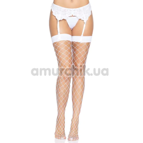Чулки Leg Avenue Fence Net Thigh High, белые